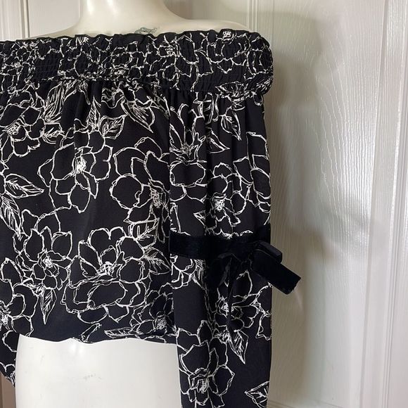 Vintage Havana off the shoulder floral crop top size s - Picture 2 of 6